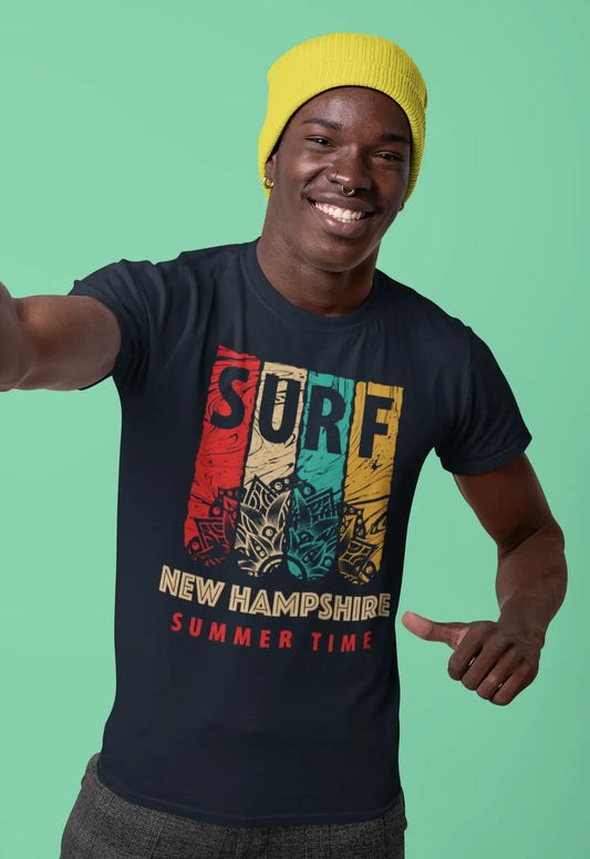 Men's Graphic T-Shirt Surf Summer Time NEW HAMPSHIRE Navy