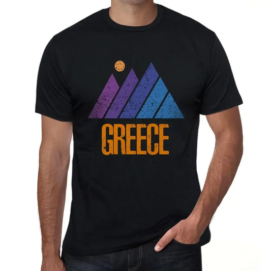 Men's Graphic T-Shirt Mountain Greece Eco-Friendly Limited Edition Short Sleeve Tee-Shirt Vintage Birthday Gift Novelty