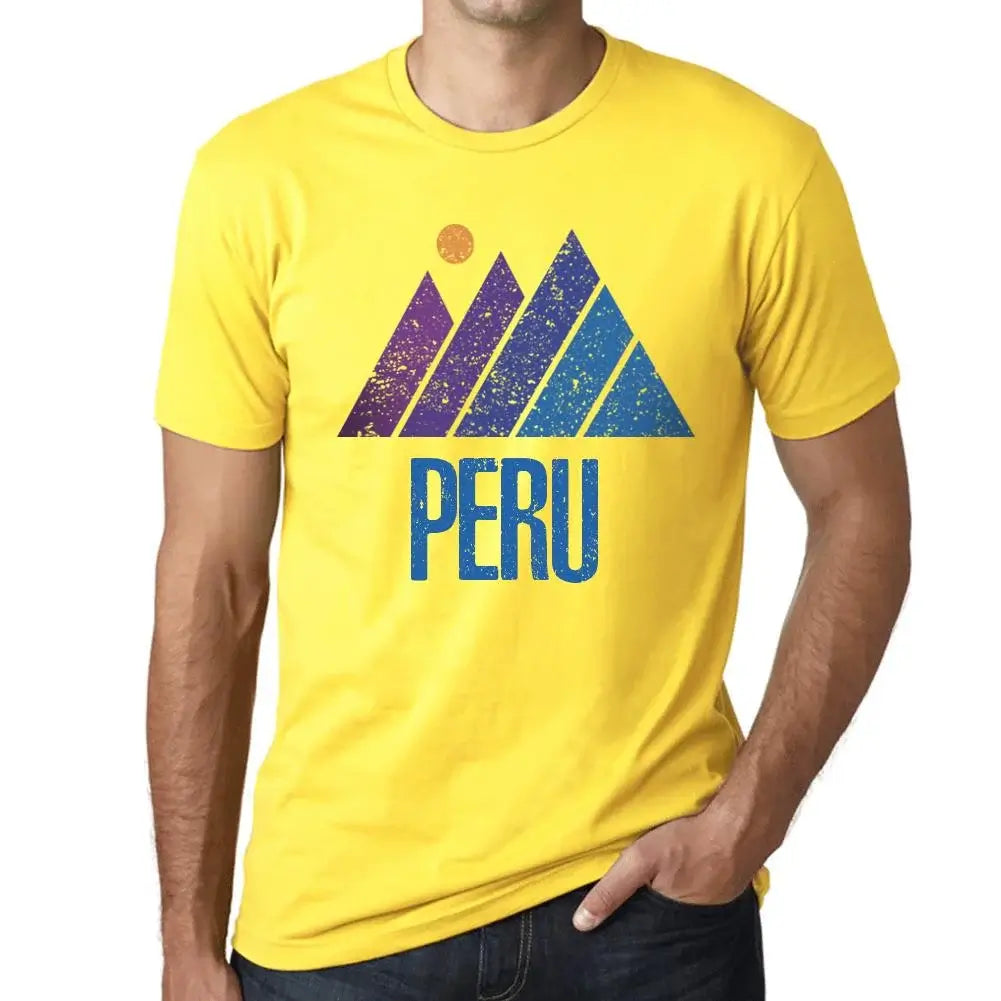 Men's Graphic T-Shirt Mountain Peru Eco-Friendly Limited Edition Short Sleeve Tee-Shirt Vintage Birthday Gift Novelty