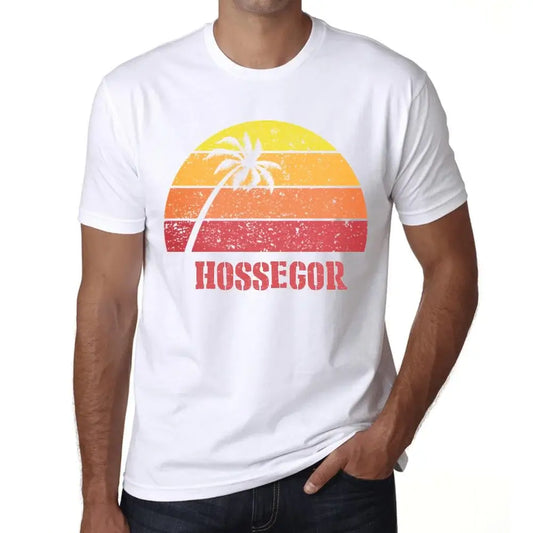 Men's Graphic T-Shirt Palm, Beach, Sunset In Hossegor Eco-Friendly Limited Edition Short Sleeve Tee-Shirt Vintage Birthday Gift Novelty