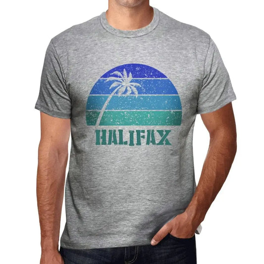 Men's Graphic T-Shirt Palm, Beach, Sunset In Halifax Eco-Friendly Limited Edition Short Sleeve Tee-Shirt Vintage Birthday Gift Novelty