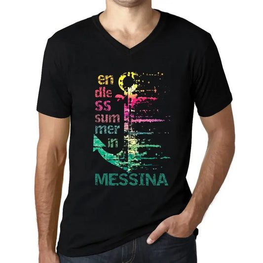 Men's Graphic T-Shirt V Neck Endless Summer In Messina Eco-Friendly Limited Edition Short Sleeve Tee-Shirt Vintage Birthday Gift Novelty