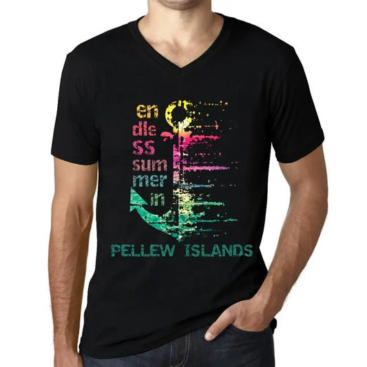 Men's Graphic T-Shirt V Neck Endless Summer In Pellew Islands Eco-Friendly Limited Edition Short Sleeve Tee-Shirt Vintage Birthday Gift Novelty