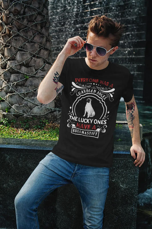 Men's Vintage Tee Shirt Graphic T shirt Bullmastiff Dog Deep Black