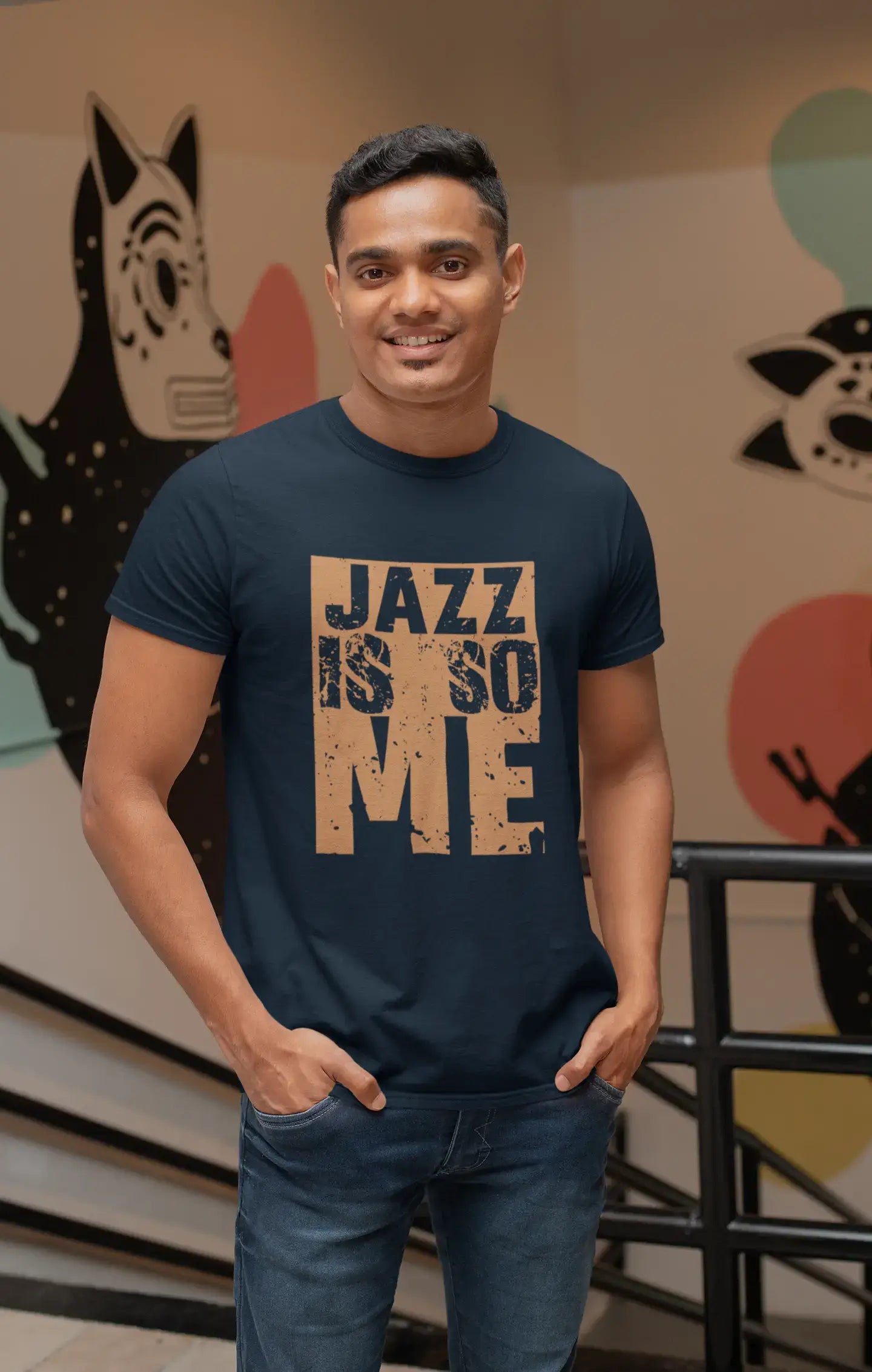 Men's Graphic T-Shirt JAZZ Is So Me Deep Black