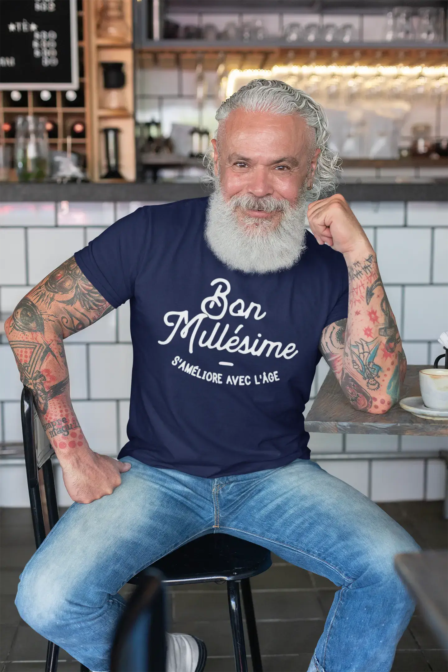 ULTRABASIC - Men's Tee Shirt Vintage T-shirt ENVY IS MY POISON Grey Marl