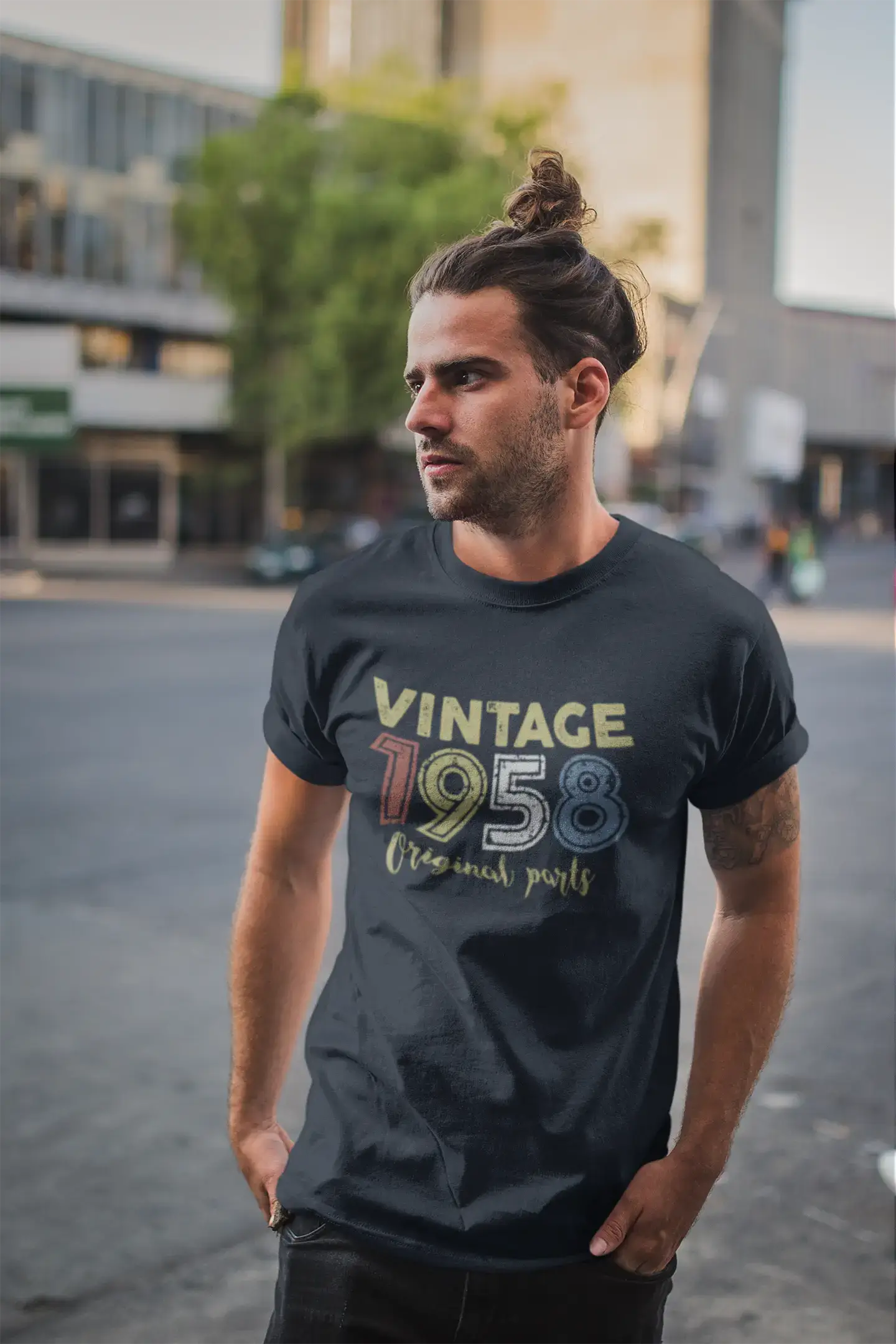 ULTRABASIC - Graphic Printed Men's Vintage 1958 T-Shirt Denim