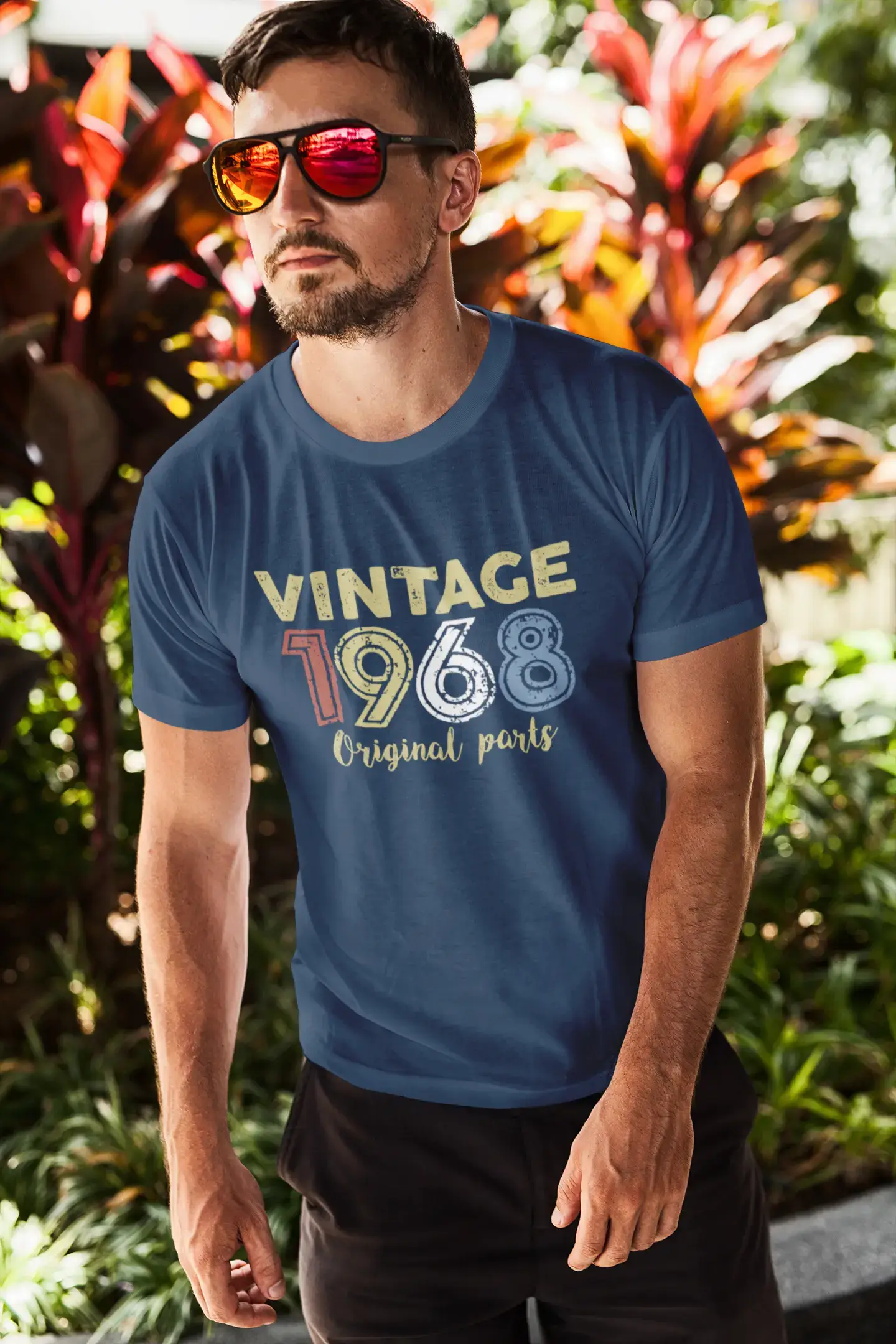 ULTRABASIC - Graphic Printed Men's Vintage 1968 T-Shirt Navy