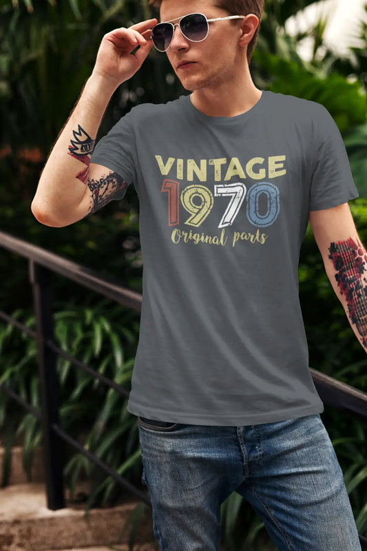 ULTRABASIC - Graphic Printed Men's Vintage 1970 T-Shirt Navy