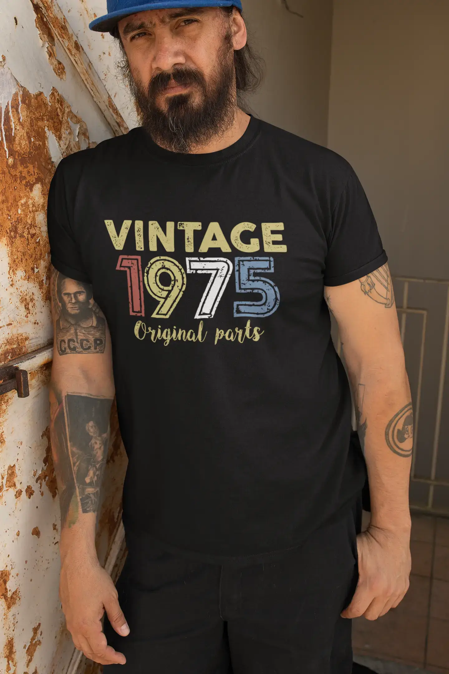 ULTRABASIC - Graphic Printed Men's Vintage 1975 T-Shirt Denim