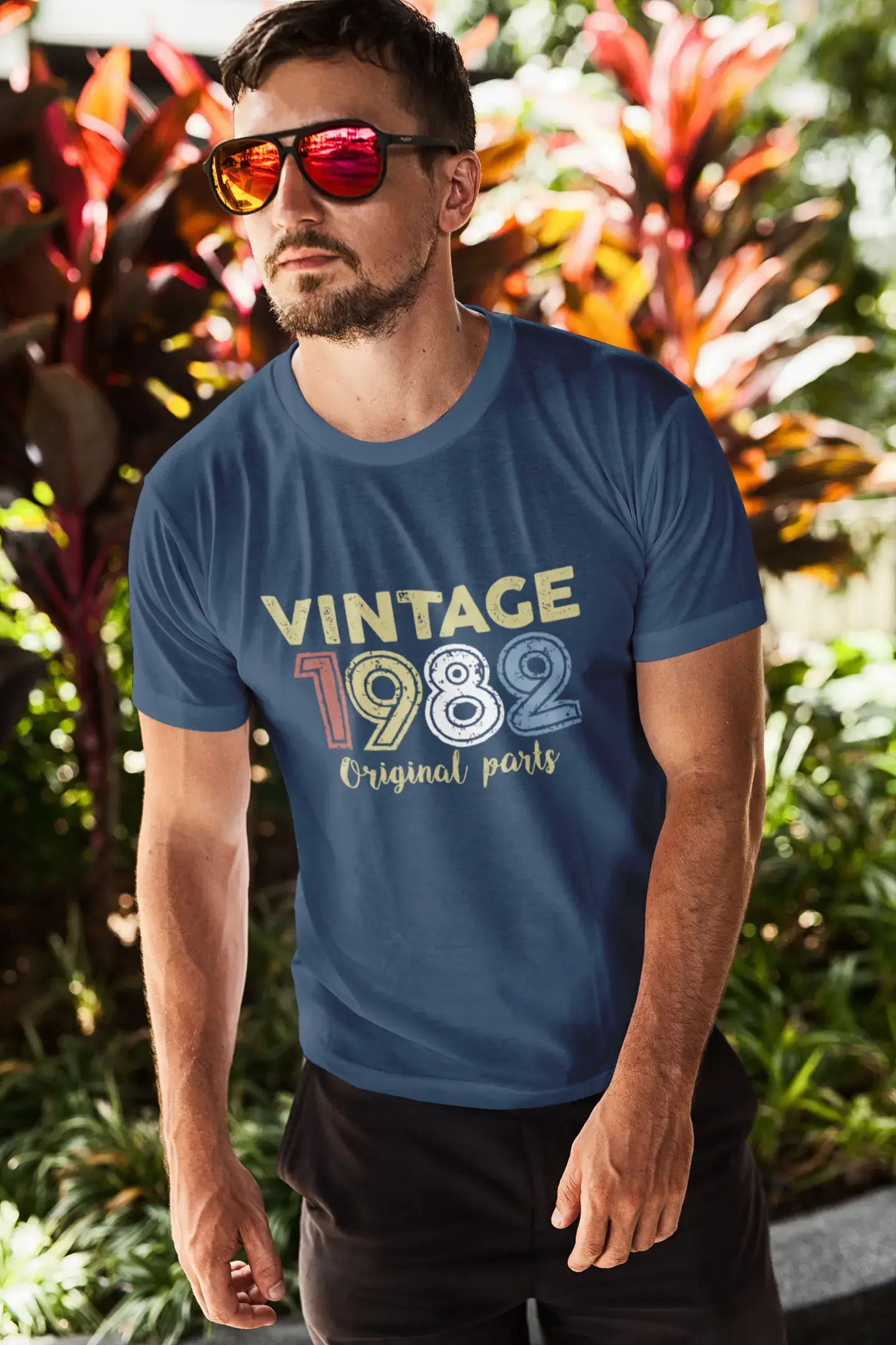 ULTRABASIC - Graphic Printed Men's Vintage 1982 T-Shirt Denim
