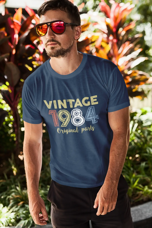 ULTRABASIC - Graphic Printed Men's Vintage 1984 T-Shirt Navy
