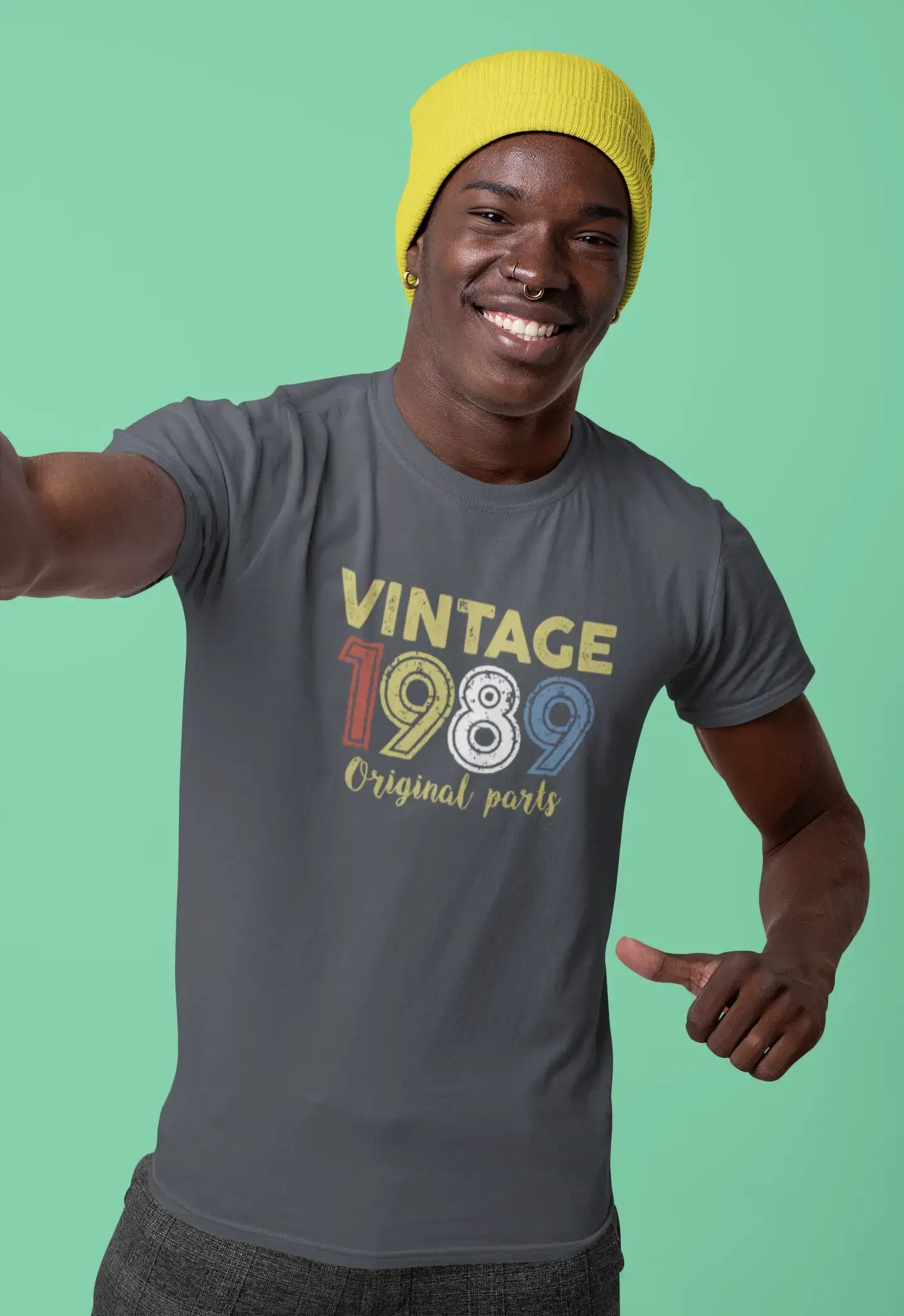 ULTRABASIC - Graphic Printed Men's Vintage 1989 T-Shirt Navy