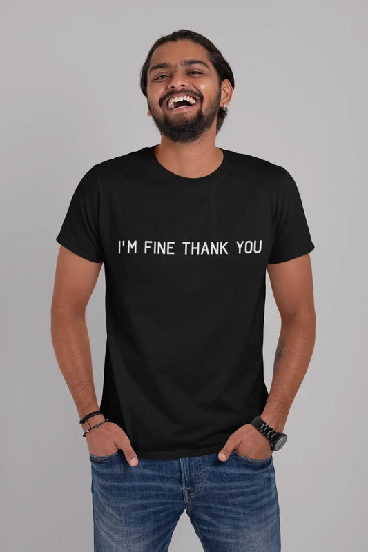 ULTRABASIC - Graphic Men's I'm Fine Thank You Print Wtih Black Letter Denim