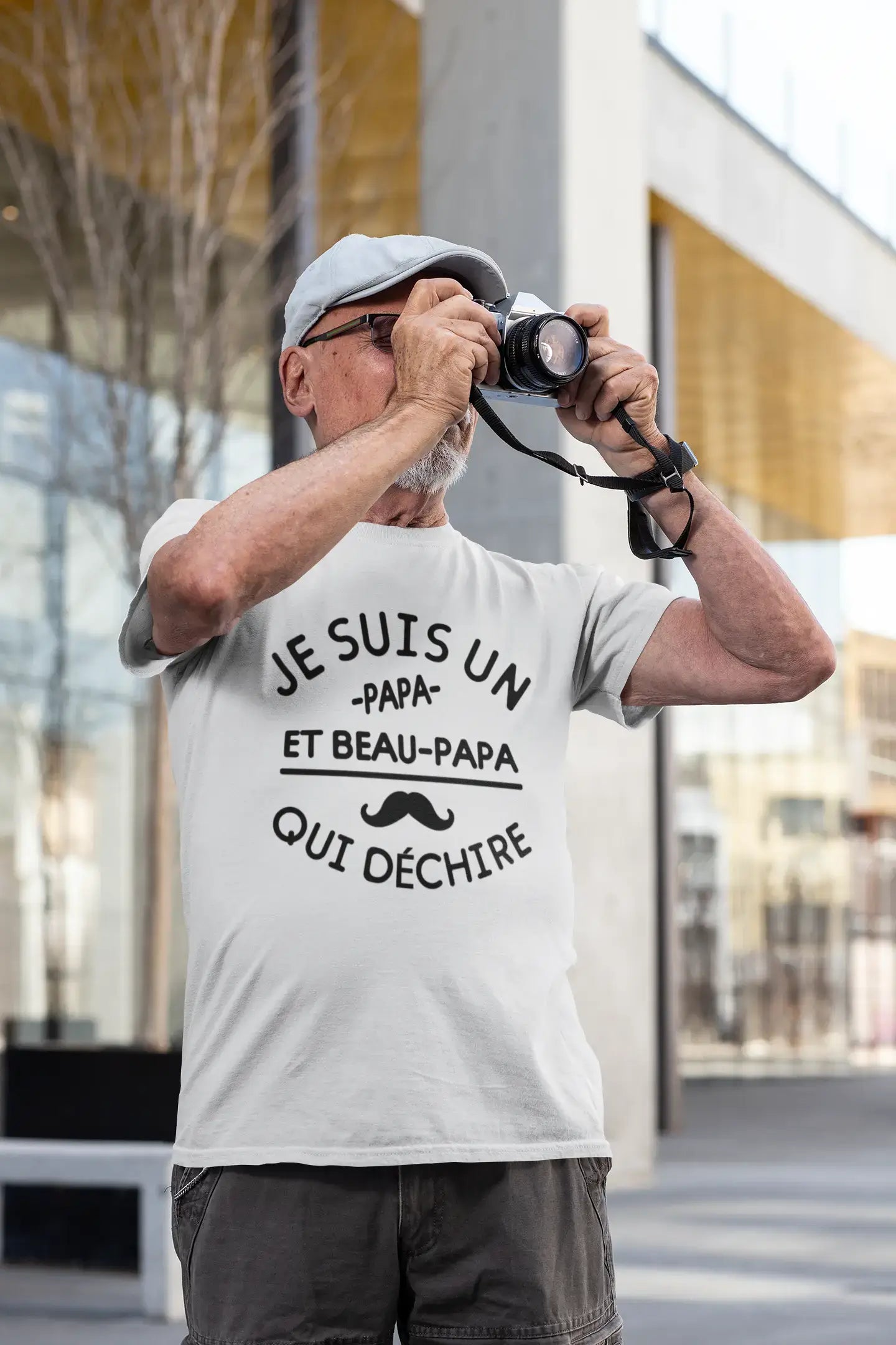 Ultrabasic - Graphique Homme Papa Et Beau-Papa Qui déchire T-Shirt Cadeau Imprimé Tée-Shirt Noir Profond