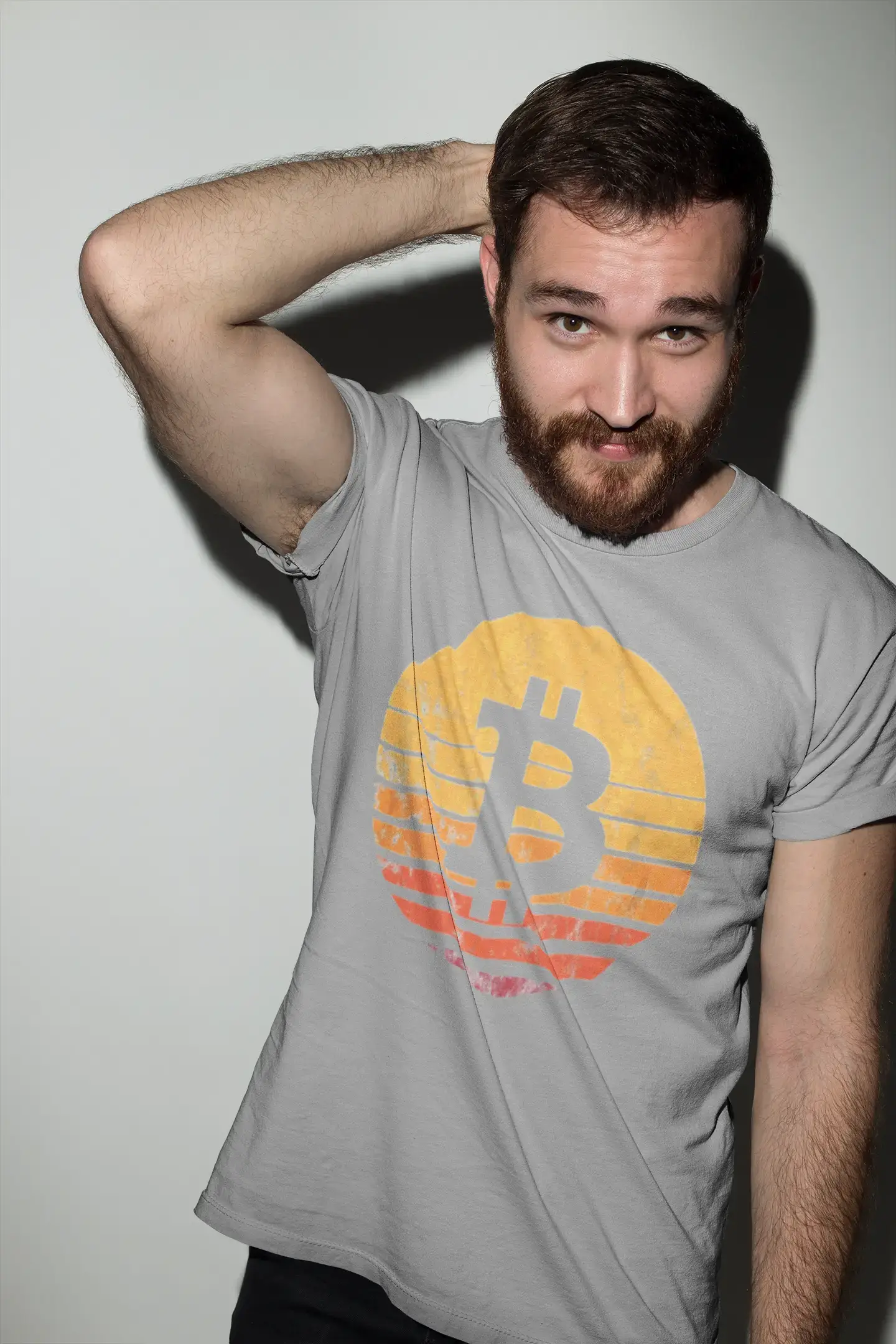Ultrabasic® Homme T-Shirt Graphique Bitcoin Ancien Le Coucher du Soleil BTC HODL Idée Cadeau Tee Crypto Traders