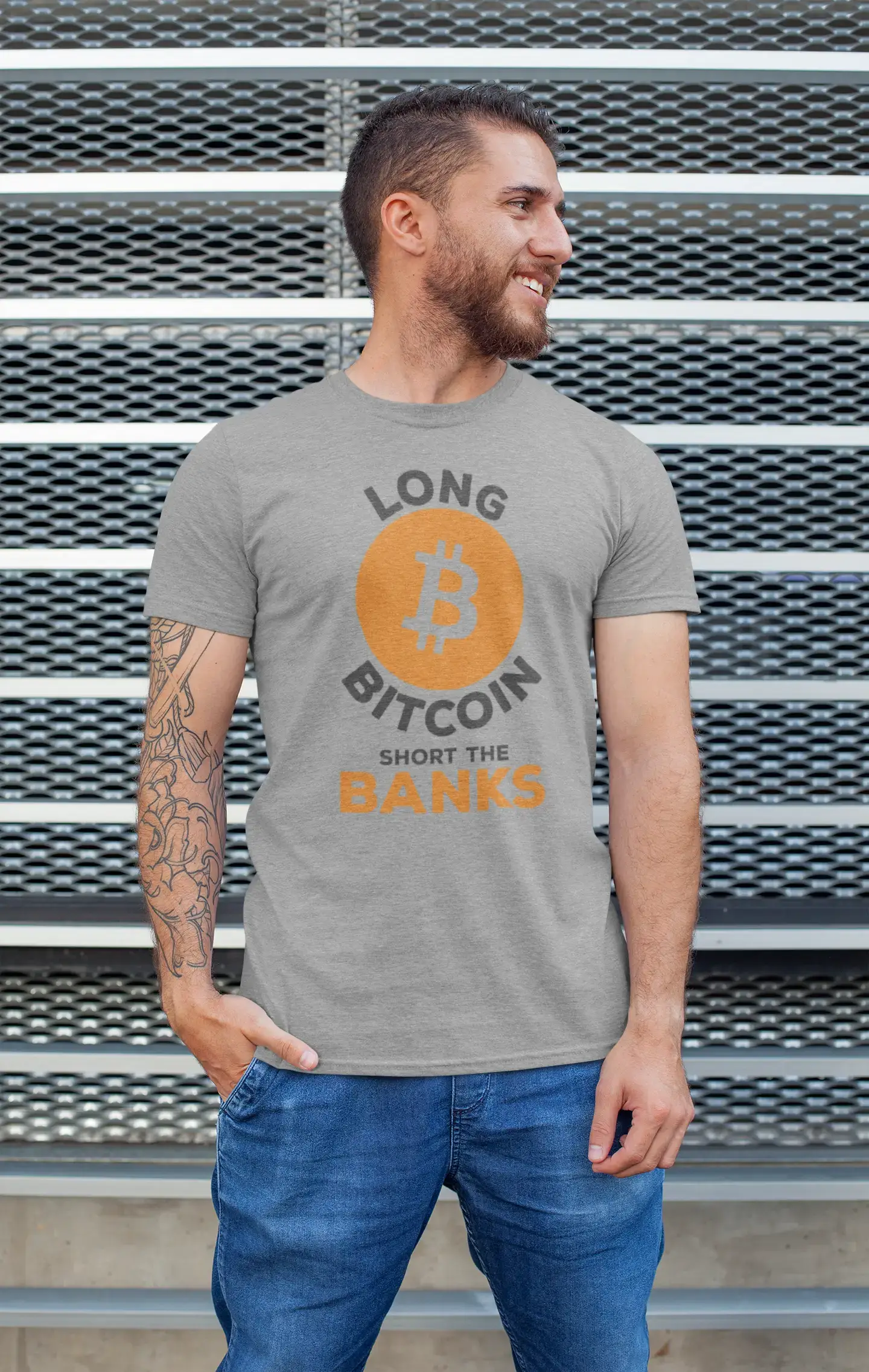 Ultrabasic® Homme T-Shirt Graphique Bitcoin Short The Bankers BTC HODL Idée Cadeau Tee Crypto Traders