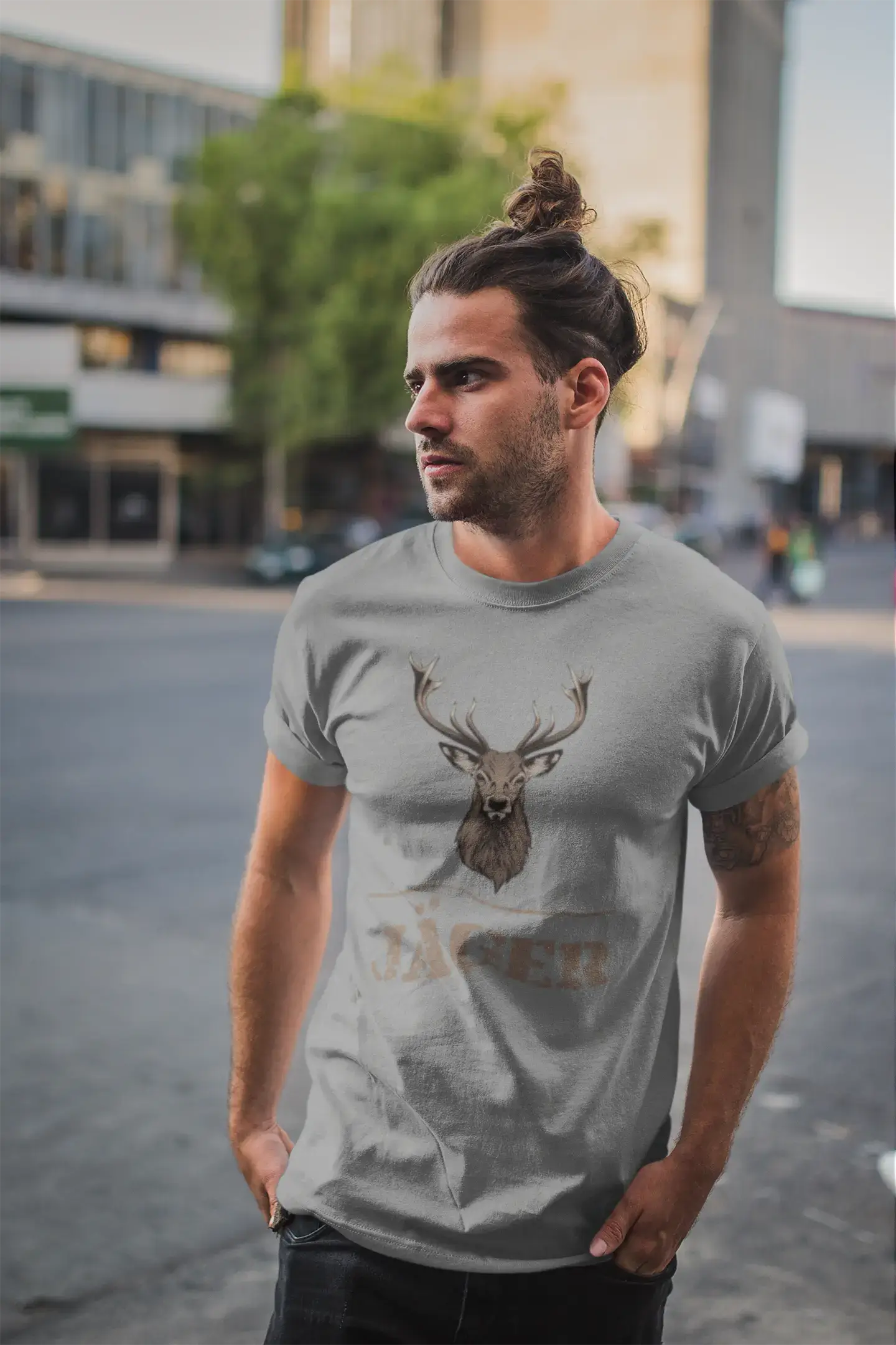 Men's Graphic T-Shirt Hirsch Jäger Idea Gift