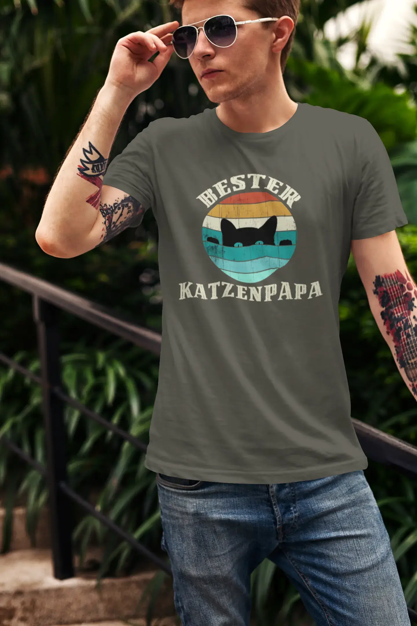 Men's Graphic T-Shirt Bester Katzenpapa Gift Idea