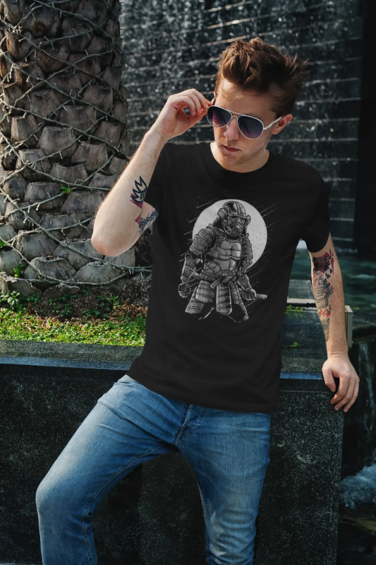 ULTRABASIC Men's Graphic T-Shirt Black Galaxy Samurai in Space - Funny Shirt