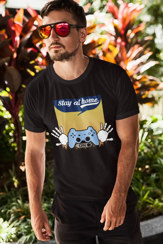 ULTRABASIC Men's T-Shirt - Stay at Home Game Mode On - Funny Shirt for Gamers