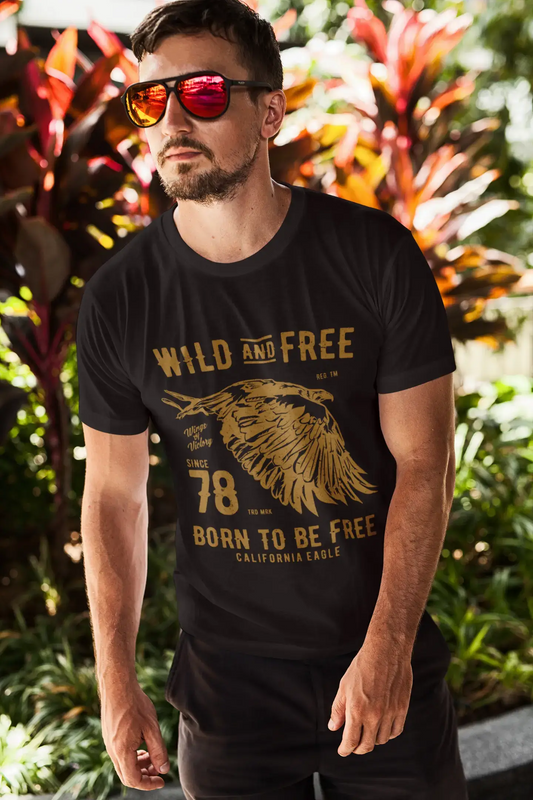 ULTRABASIC Men's T-Shirt Wild and Free Since 1978 - Born To Be Free - California Eagle Tee Shirt