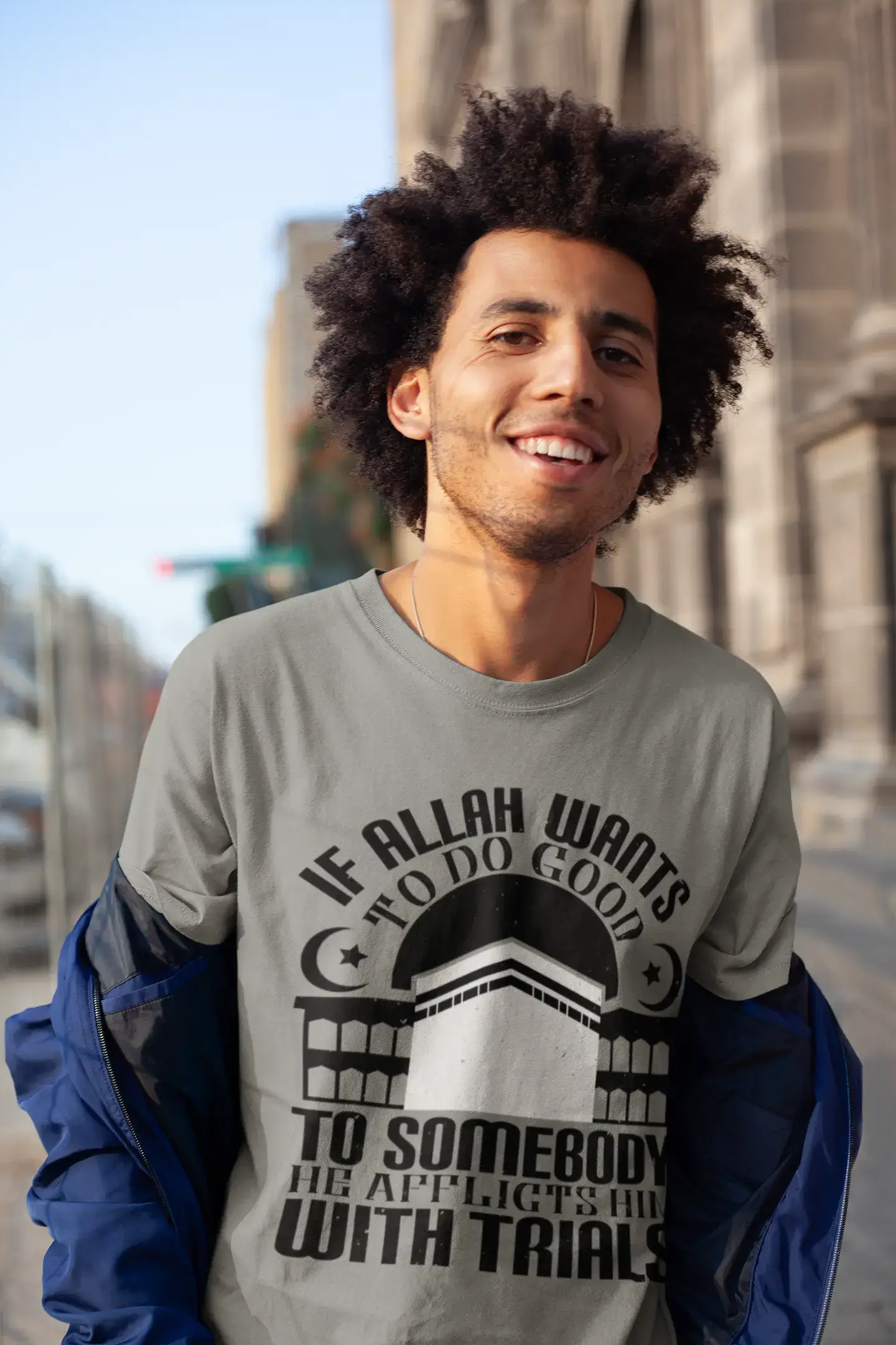 ULTRABASIC Men's T-Shirt If Allah Wants to Do Good to Somebody - Kaaba Tee Shirt