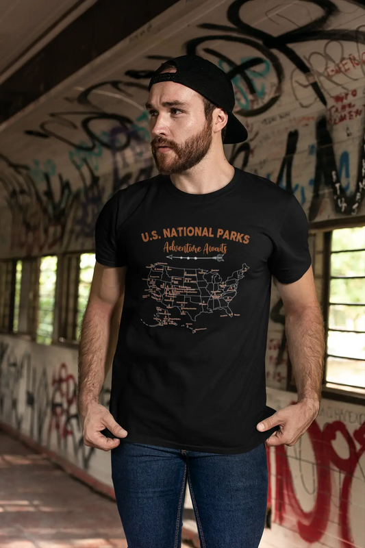 ULTRABASIC Men's T-Shirt U.S. National Parks Adventure Awaits - Mountain Hiker Tee Shirt