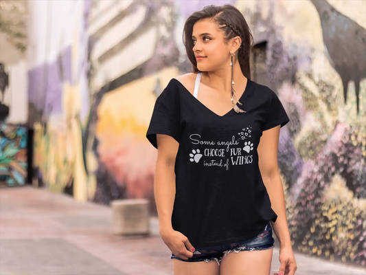 ULTRABASIC Women's T-Shirt Some Angels Choose Fur Instead of Wings - Cat Kitten Tee Shirt Tops