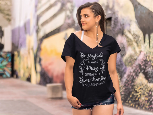 ULTRABASIC Women's T-Shirt Be Joyful Always Pray - Short Sleeve Tee Shirt Tops