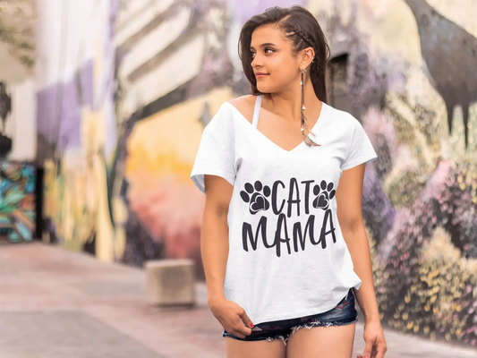 ULTRABASIC Women's T-Shirt Cat Mama - Cute Cat Paws