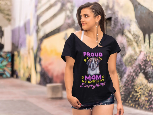 ULTRABASIC Women's T-Shirt Proud Day - St. Bernard Dog Mom - My Baby is My Everything