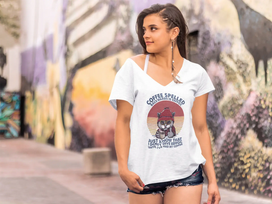 ULTRABASIC Women's T-Shirt Coffee Spelled Backwards is Eeffoc - Funny Humor Cat Tee Shirt
