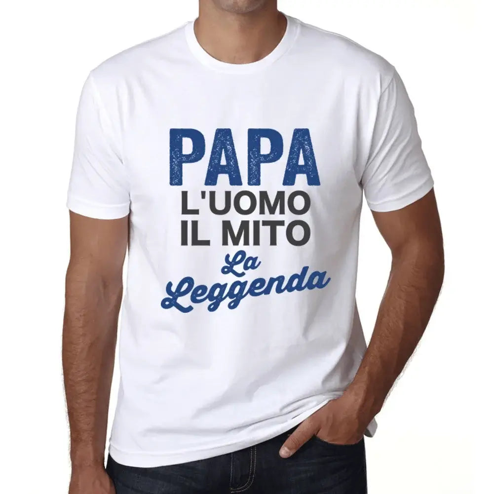 Men's Graphic T-Shirt Papa L'uomo Il Mito La Leggenda Eco-Friendly Limited Edition Short Sleeve Tee-Shirt Vintage Birthday Gift Novelty