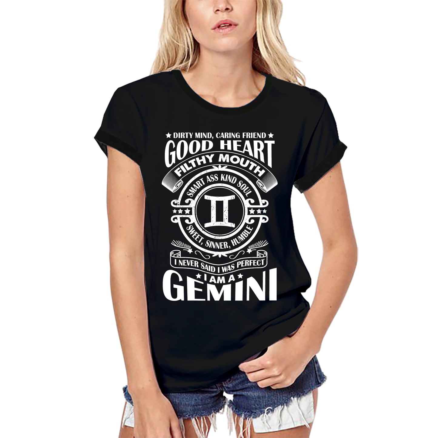 ULTRABASIC Women's Organic T-Shirt I Never Said I Was Perfect - Gemini Zodiac Shirt