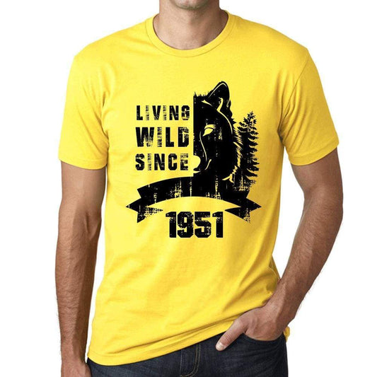 1951, Living Wild Since 1951 Men's T-shirt Yellow Birthday Gift 00501 ultrabasic-com.myshopify.com