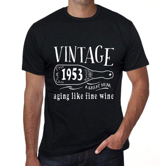 1953 Aging Like a Fine Wine Men's T-shirt Black Birthday Gift 00458 ultrabasic-com.myshopify.com
