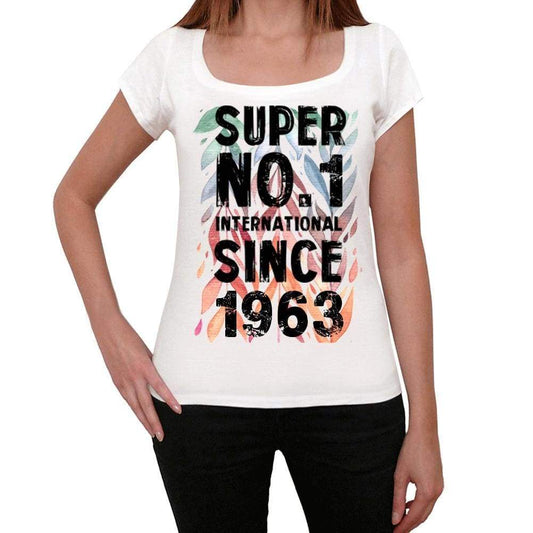 1963, Super No.1 Since 1963 Women's T-shirt White Birthday Gift 00505 - ultrabasic-com