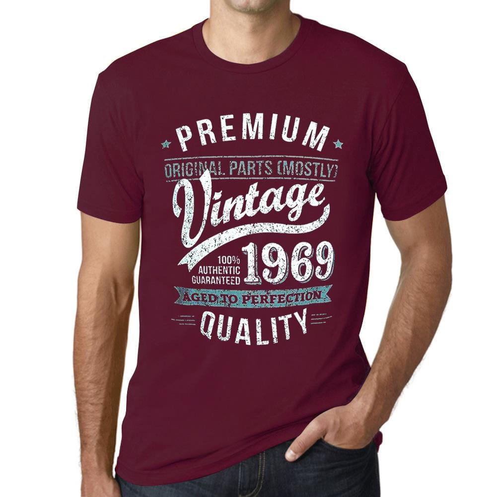 Graphic Men's 1969 Vintage Year - Birthday Gift For 50 Years Unisex T-Shirt Burgundy - Ultrabasic