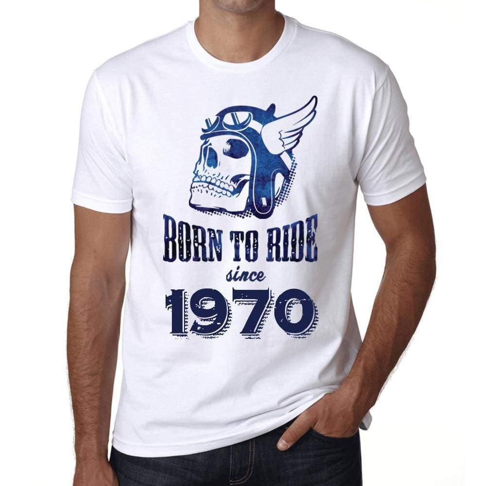 1970, Born to Ride Since 1970 Men's T-shirt White Birthday Gift 00494 - ultrabasic-com