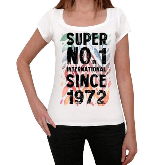 1972, Super No.1 Since 1972 Women's T-shirt White Birthday Gift 00505 - ultrabasic-com
