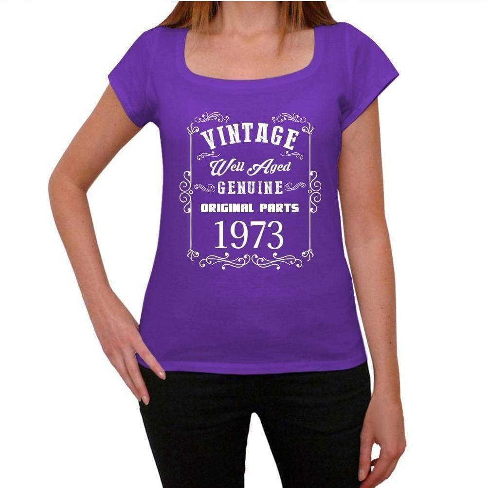 1973, Well Aged, Purple, Women's Short Sleeve Round Neck T-shirt 00110 - ultrabasic-com