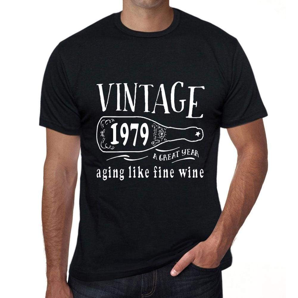 1979 Aging Like a Fine Wine Men's T-shirt Black Birthday Gift 00458 - ultrabasic-com