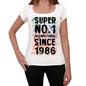 1986, Super No.1 Since 1986 Women's T-shirt White Birthday Gift 00505 - ultrabasic-com