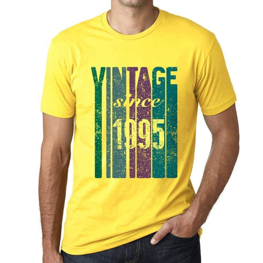 1995 Vintage Since 1995 Mens T-Shirt Yellow Birthday Gift 00517 - Yellow / Xs - Casual