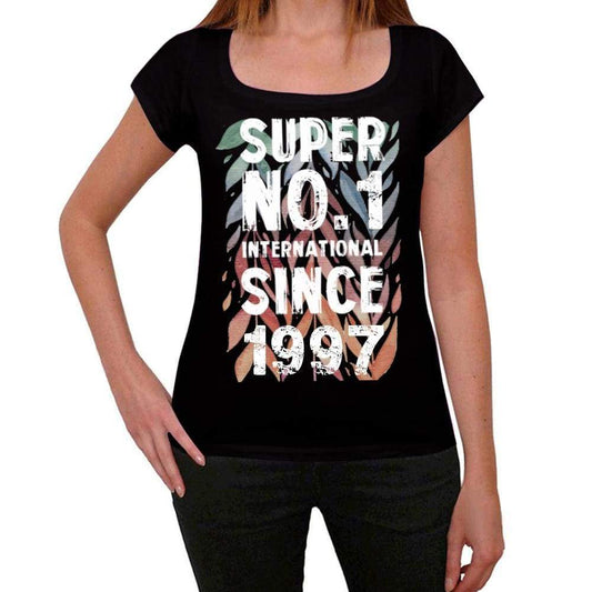 1997 Super No.1 Since 1997 Womens T-Shirt Black Birthday Gift 00506 - Black / Xs - Casual