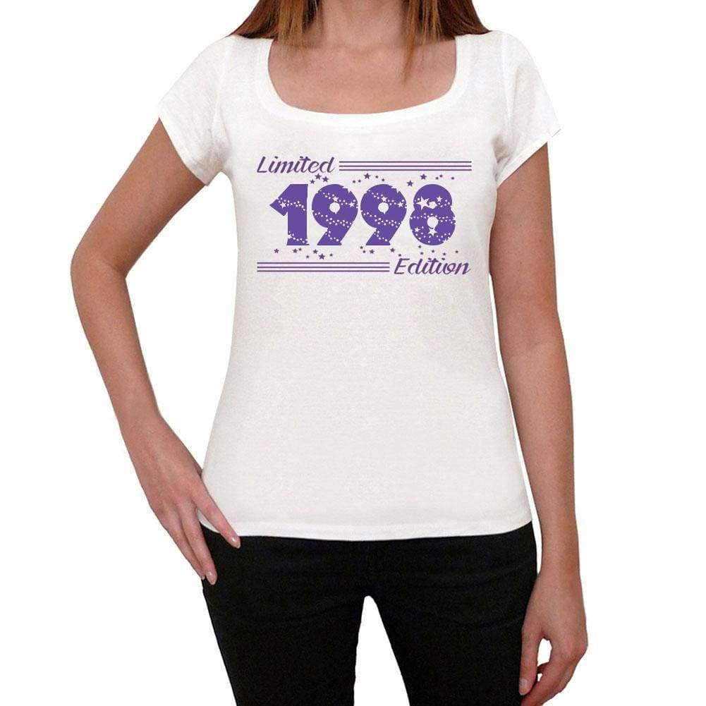 1998 Limited Edition Star Womens T-Shirt White Birthday Gift 00382 - White / Xs - Casual