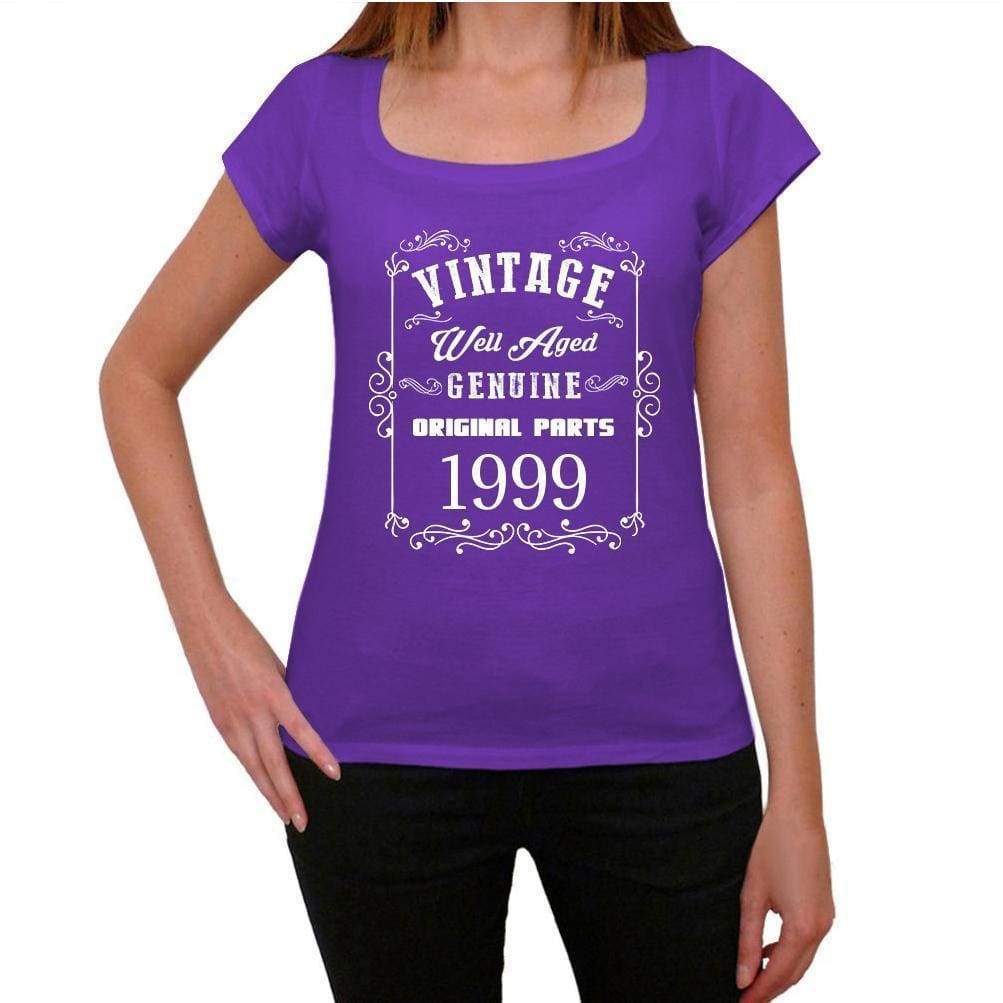 1999 Well Aged Purple Womens Short Sleeve Round Neck T-Shirt 00110 - Purple / Xs - Casual