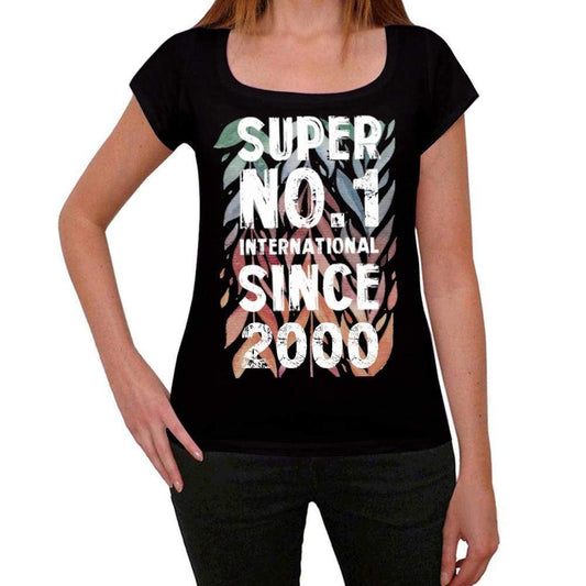 2000 Super No.1 Since 2000 Womens T-Shirt Black Birthday Gift 00506 - Black / Xs - Casual