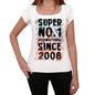 2008 Super No.1 Since 2008 Womens T-Shirt White Birthday Gift 00505 - White / Xs - Casual